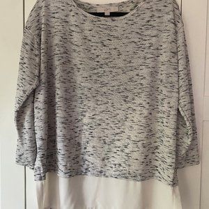 White and Black Heather Top